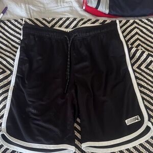American Eagle Outfitters Black Athletic Shorts with White Trim